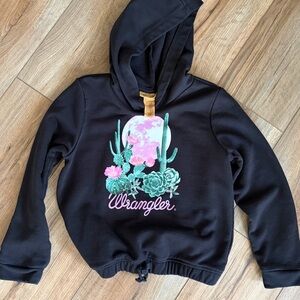 Girls Wrangler Black Hoodie with Pink & Mint Desert Graphic